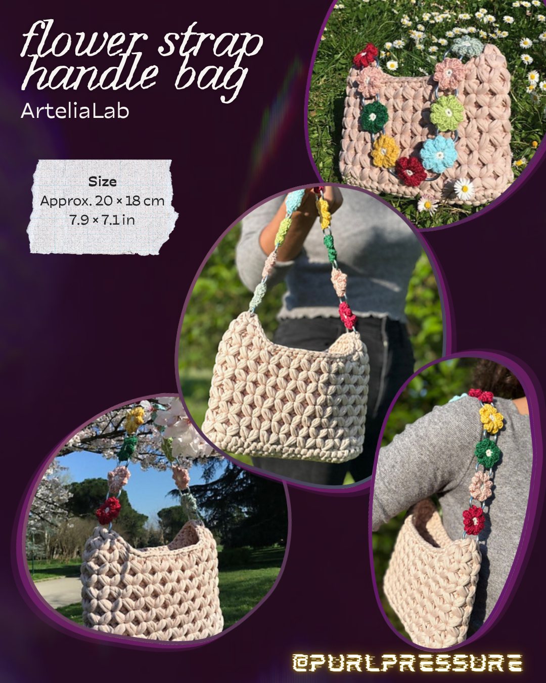 Flower Strap Handle Bag